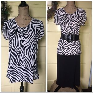 HP🎉 zebra JosephineChaus top M/L